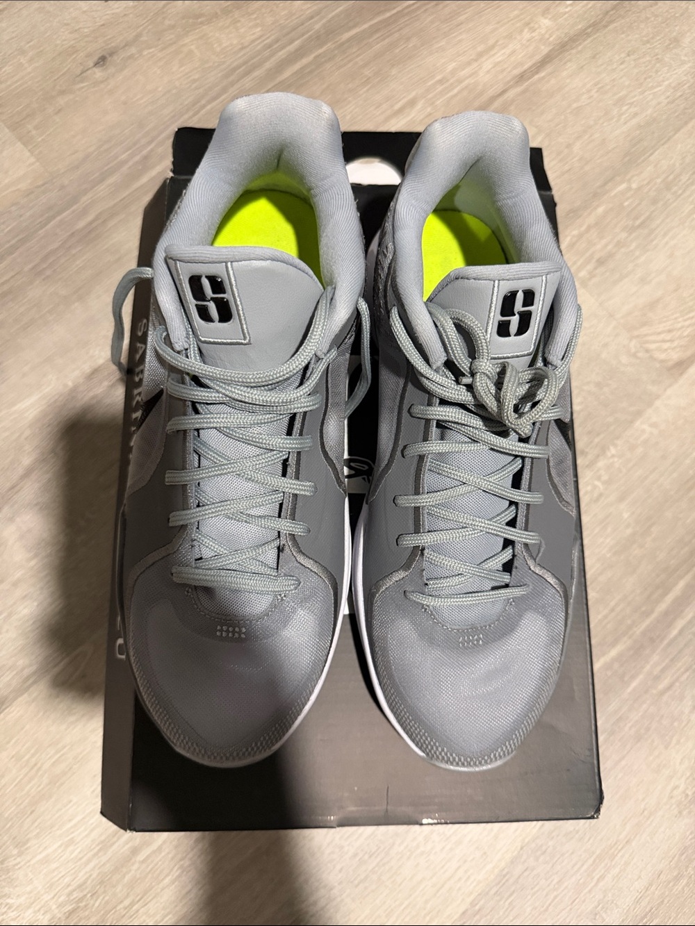 Nike Men’s Gray Sneakers with Neon Yellow Insoles